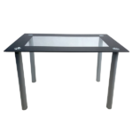Same Code 02878244 5 Pieces Dining Table Set for 4, Kitchen Room Tempered Glass Dining Table, 4 Chairs, Black Table legs are silvery - Image 46