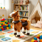 Kids Riding Pony – Ride on Horse Toy for Outdoor Activity, Wheels & Neighing Sounds 3-5 Years
