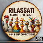 CIFbuy 1pc 8x8 Inch Round French Aluminum Sign, Vintage "Relax We Are All Crazy" Decorative Plaque, Chicken Flock Farmhouse Wall Art TikTok, TikTok, Self-pickup Logiopics