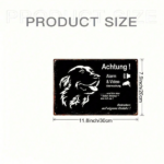 CIFbuy 1Pcs Waterproof Rustproof Metal Security Sign 8x12 Inch Black White Dog Pattern Video Surveillance Warning Plaque Frameless Iron TikTok, TikTok, Self-pickup Logiopics - Image 6