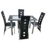4pcs long backrest square hollow decoration PU leather dining chair round tube black cushion electroplating chair leg N201 Replace encoding13029118 - Image 32