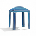 Blue Stripe 5.8ft x 5.8ft Travel Beach Umbrella – with Side Walls, Air Vents, Ruffles and Carry Bag - Image 2