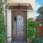 Same Code 82632470 80*38in Household Application Door & Window Rain Cover Eaves Brown Board & Black Holder - Image 21