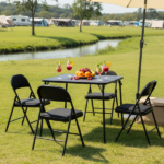 31.5" Folding Card Table, Portable Table for Dining, Camping, or Game Night, Black (Shipment from Walmart) - Image 6