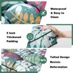 Outdoor Bench Cushion, 63 × 20 × 4 Inch, Tufted Waterproof Swing Cushion with Ties, for Patio Bench or Window Seat - Image 3