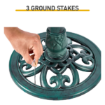 50*50*86cm Dark Green Resin Bird Bath With Lotus Edge & Feeder Tray - Image 5