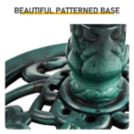 50*50*86cm Dark Green Resin Bird Bath With Lotus Edge & Feeder Tray - Image 8