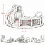 6-in-1 Inflatable Water Slide Bounce House – Kids Jumping Castle with Slide, Basket, Pool, Climbing Wall & Tunnel for Backyard Summer Water Party - Image 3