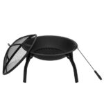 22" Four - legged Folding Iron Brazier Wood Burning Fire Pit Decoration for Backyard Poolside - Image 9