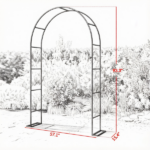 8 ft Black Steel Garden Arbor Trellis – Large Base Arch Stand for Backyard Garden & Wedding Entrance - Image 3