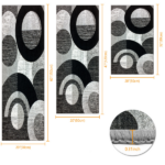 Three-piece kitchen rug set, non-slip and washable, abstract pattern kitchen hallway rug, soft and comfortable, suitable for sinks, floors, entrances, hallways and bathrooms. - Image 2