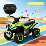 Green No Power Kids Push Car – Anti-Tip Ride On with Music, Lights for 1.5-3 Year Old - Image 5