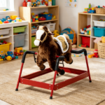 Dark Brown Interactive Kids Ride on Horse – Spring Rocking Horse with Sounds, Plush Soft Feel Animal Ride-on Toy - Image 8