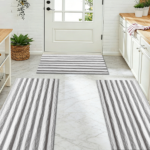 Three-piece kitchen rug set, non-slip and washable, abstract pattern kitchen hallway rug, soft and comfortable, suitable for sinks, floors, entrances, hallways and bathrooms. - Image 9