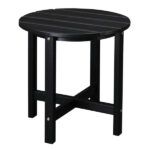 46*46*46cm Single Layer Round HDPE Side Table Black - Image 5