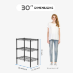 3-Tier Storage Shelf Unit,31-Inch Metal Wire Shelving Rack ,Adjustable Layer Height,for Kitchen Garage Living Room, Black - Image 3