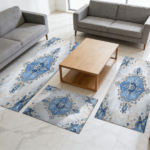 Three-piece kitchen rug set, non-slip and washable, abstract pattern kitchen hallway rug, soft and comfortable, suitable for sinks, floors, entrances, hallways and bathrooms. - Image 9