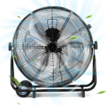US Standard MLD-30 Industrial Drum Fan, 30 Inch 110V 230W High Velocity Floor Fan, 3 Speed Heavy Duty Black Metal Air Circulator, Adjustable Tilt with Outer Double Wheels, Copper Motor Single Side Support for Warehouse Commercial Use - Image 5