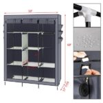 69" High-leg Non-woven Fabric Assembled Cloth Wardrobe Gray - Image 11