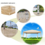 3 x 3m Two Doors & Two Windows Practical Waterproof Right-Angle Folding Tent Khaki - Image 55