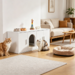 Wooden Cat Box Cabinet