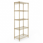 5-layer display rack with adjustable layer spacing, plug-in deformable structure, adjustable feet, made of iron, 54*29*150cm, powder-coated high-gloss gold finish - Image 3