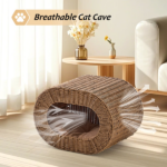 Handwoven Cat Cave House - Indoor Kitten Bed with Double-Sided Seasonal Mats, Sturdy Pet House for Multiple Cats, Suitable for Living Room & Bedroom - Image 8