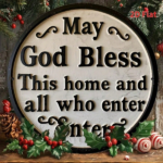 CIFbuy God Bless This Home And All Who Enter Here|Round Iron Sign, 2D Flat Printed Vintage Funny Wall Art Decor, 7.8*7.8Inch 1Pack Hang TikTok, TikTok, Hang Self-pickup Logiopics - Image 4