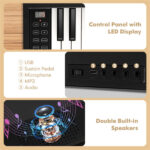 Foldable 61-Key Full-Size Digital Piano, 90.17×17.78×5.08 cm Wireless MIDI Keyboard with 1750mAh Rechargeable Battery, Black - Image 8
