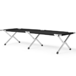 Portable Folding Camping Cot with Carrying Bag Army Black - Image 4