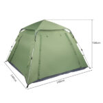 240*240*150cm Spring Quick Open Four-Person Family Tent Camping Tent Green - Image 25