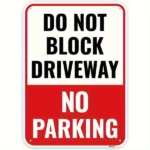 CIFbuy Vintage Aluminum No Parking Sign Do Not Block Driveway Wall Decor Durable Outdoor Warning Sign Large Font Ideal Gift 8x12 Inches (TikTok, temu pick-up service)