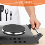 2000W Dual Burner Electric Hot Plate, 5 Temperature Settings (392℉-932℉), Portable Countertop Stove for All Flat Cookware, Fast & Even Heating, Easy to Clean, Ideal for Dorms, RVs, Apartments - Image 8