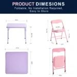 Kids Activity Table and 2 Chairs Set, 3-Piece Folding Play Table Set, Pastel Multicolor (Shipment from Walmart) - Image 2