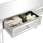 106*38*76cm Modern Mirror Two-Pump Computer Table Silver - Image 6