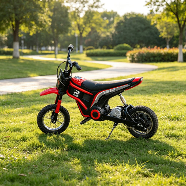 Red 12" Kids Electric Dirt Bike: 24V 350W Motor, Up to 15 MPH Powerful Speed – Ride-On Toy for Young Racers