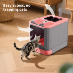 Elevated leak proof elf pink cat litter box, made of sturdy and durable materials, also suitable for multi cat households - Image 2
