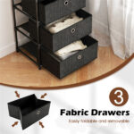 3-Drawer Fabric Storage Cabinet - Removable Foldable Drawers, Industrial Wood Top, Metal Frame with Anti-Tipping Kits (Rustic Brown/Black) - Image 10