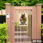 CIFbuy Vintage German Shepherd Metal Sign HIER WACHE ICH Retro Dog Wall Art Classic Animal Illustration 2D Flat Home Decor 1pc TikTok, TikTok, c Self-pickup Logiopics - Image 3