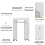 Embossed White Particle Board with Melamine Laminate 1155574cm One-Door Three-Drawer Computer Desk - Image 11