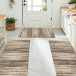 Three-piece kitchen rug set, non-slip and washable, abstract pattern kitchen hallway rug, soft and comfortable, suitable for sinks, floors, entrances, hallways and bathrooms. - Image 10