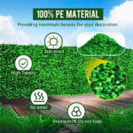 12 Pcs 24x16inch Artificial Grass Wall Panels, Decorative Boxwood Grass Backdrop for Outdoor Garden Fence - Image 14