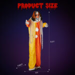 8.2ft Red eyed Clown Outdoor Halloween Decorations - Image 2