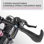 24 Inch Kids Mountain Bike for Boys & Girls Ages 7-12 – 7-Speed Gears, Dual Disc Brakes, Shock Absorber Front Fork, LED Light – Silver & Pink -Does not support self pick up - Image 4