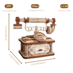Creative Retro Telephone 3D Wooden Puzzle for Adults Tabletop Model Kits Decoration and Gift for Christmas Birthday - Image 4