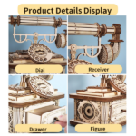 Creative Retro Telephone 3D Wooden Puzzle for Adults Tabletop Model Kits Decoration and Gift for Christmas Birthday - Image 5