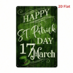 CIFbuy St. Patrick's Joy Vintage Metal Plaque Sign, 2D Flat Print Waterproof Rust Resistant Wall Art, Decorative Hanging Sign For Home TikTok, TikTok, st Resistant Wall Art Self-pickup Logiopics - Image 2