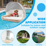 inflatable pool Floating lounge Swimming raft with parasol - Image 8