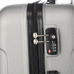 ABS Trolley Case 20in 24in 28in 3PCS Suitcase Set Striped Textured Suitcase Silver Gray - Image 12