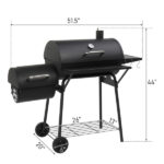 Barrel Charcoal Grill with Offset Smoker & Warming Rack, Outdoor BBQ Grill with 557 Sq. In. Grilling Space for Backyard Patio Parties, Black - Image 7